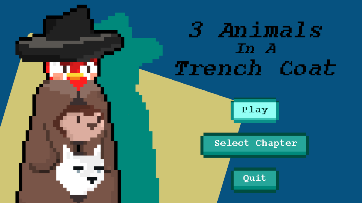 3 Animals in a Trench Coat main menu screen