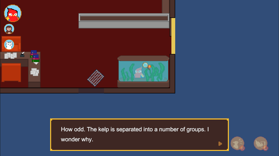 The manager's office. Contains trophies, a love work banner, and flowers. The player character has interacted with the flowers saying: There's a tag on the flowers. To the best dad in the world. From Nicole.